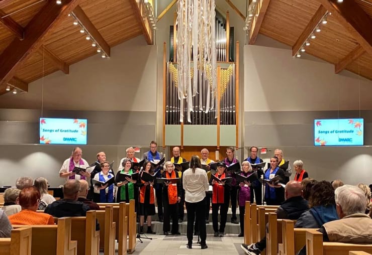 Choir singing in church