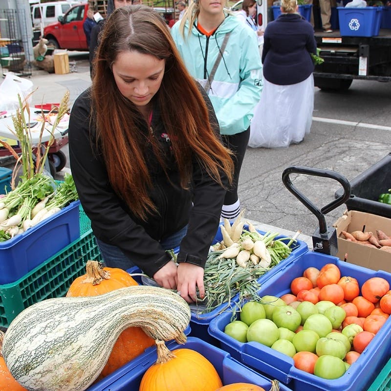 A DMARC volunteer at Meals at the Market