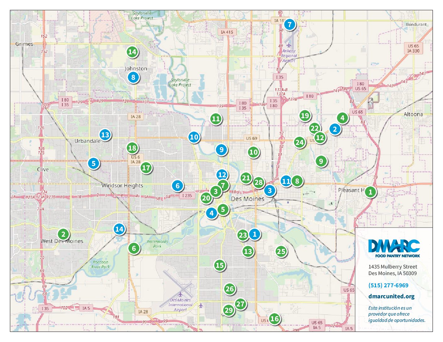 Food Pantry Network Locations 2020 Spanish